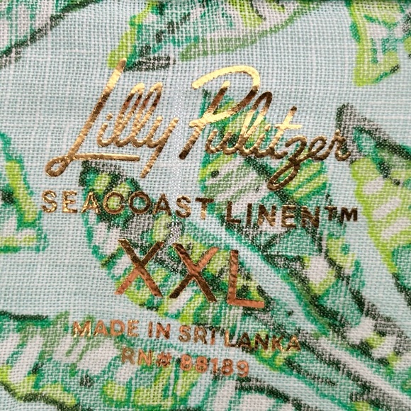 Lilly Pulitzer Green Floral Blouse, xxl - Picture 4 of 8